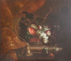 Vista final del bodegón de frutas tras la restauración