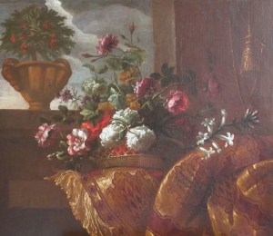 Vista final del cesto flores tras la restauración